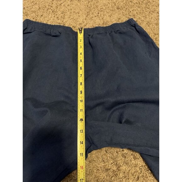 HARVE BENARD Linen Navy Top & Pant Set Resort Wear Minimalist Travel Beach XL - Picture 14 of 15